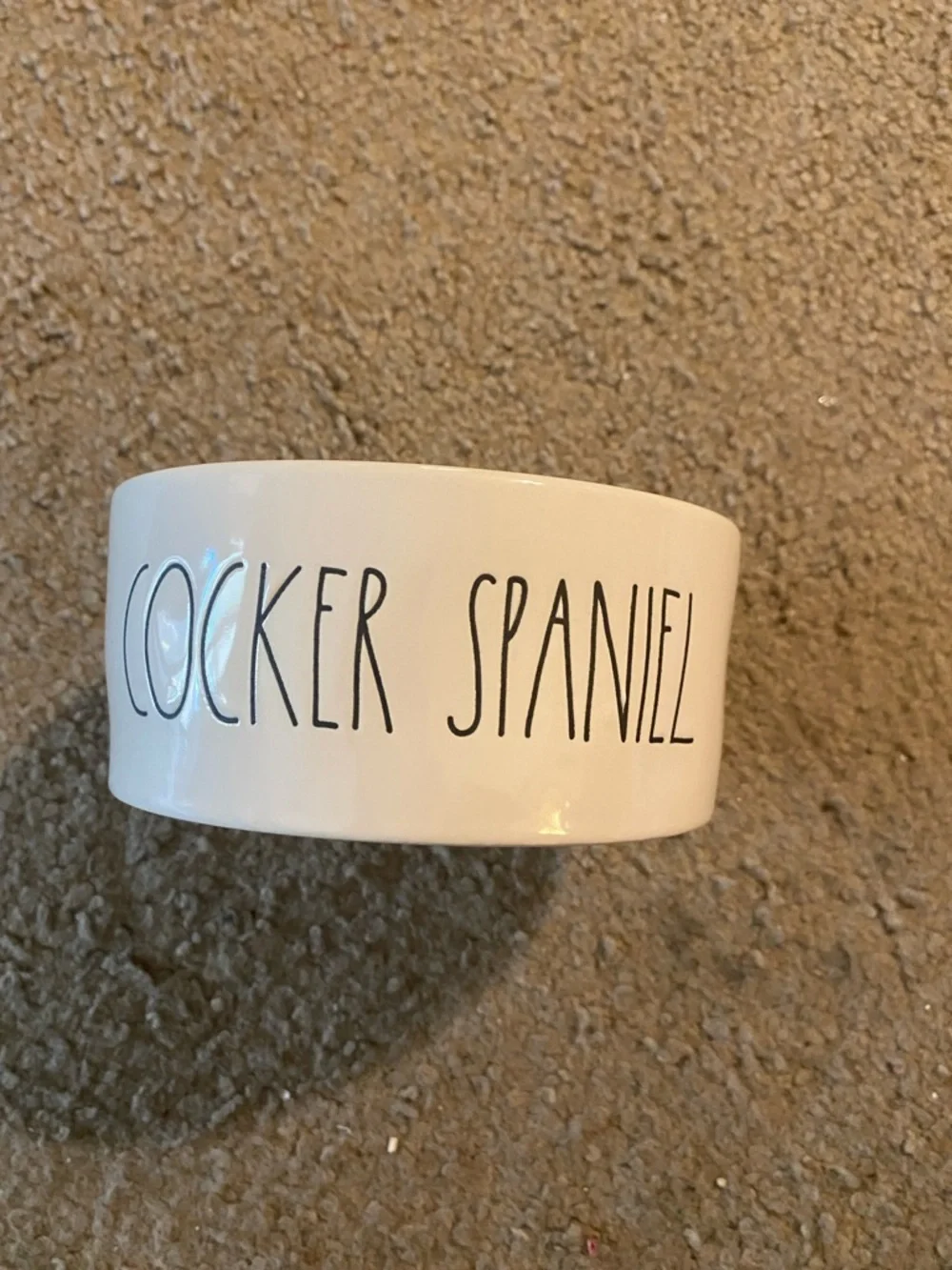 Rae Dunn White Cocker Spaniel Ceramic Dog Bowl